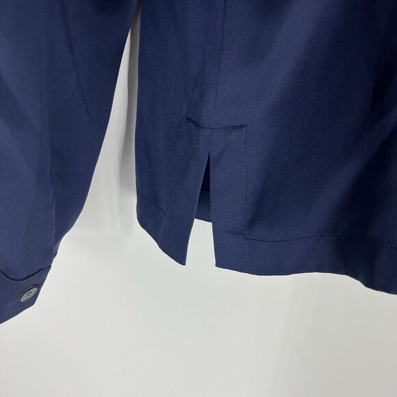 Lafayette 148 New York Top Size 6 Blue Silk Satin Blouse Button Up Career Pleat - Picture 7 of 7